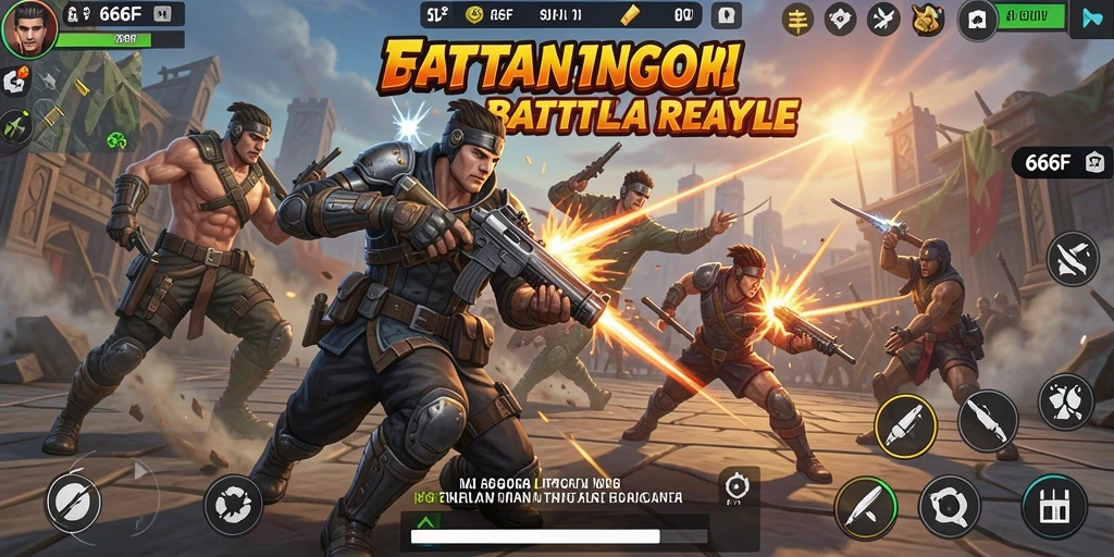 Screenshot dari gameplay seru dalam 666F saat pertempuran.