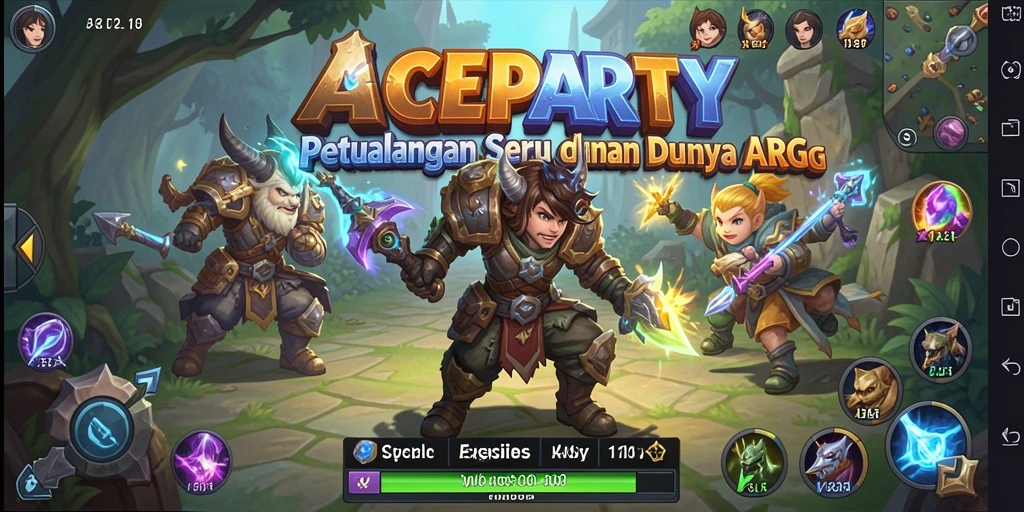 Tampilan permainan ACEPARTY yang penuh aksi dan petualangan.