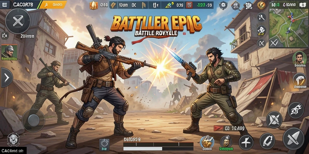 Gameplay mendebarkan di arena Battle Royale CACOR78.