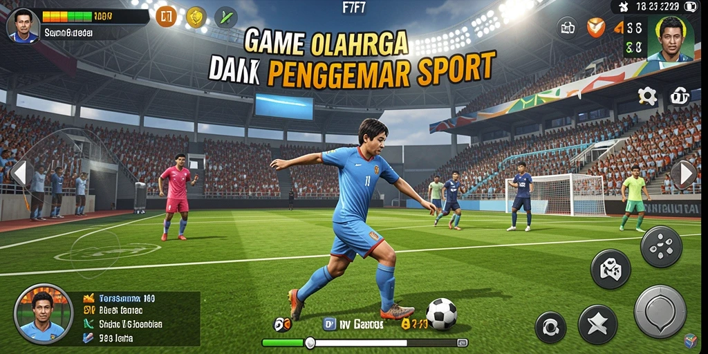 Tangkapan layar F7F7 menampilkan aksi intens permainan olahraga yang mendebarkan.