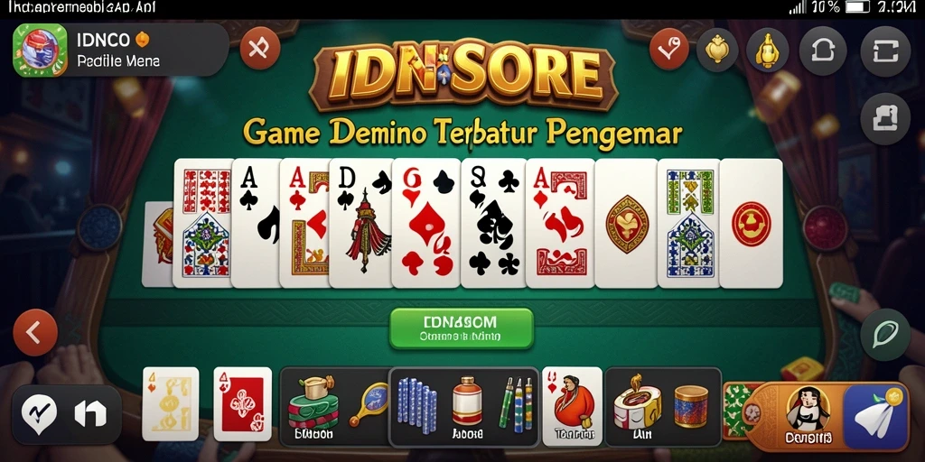 Tampilan gameplay seru dalam IDNSCORE Domino.