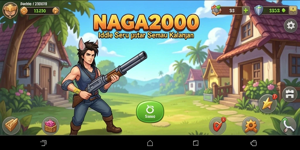 Tampilan screenshot NAGA2000 menampilkan gameplay Idle yang menarik dan menghibur.