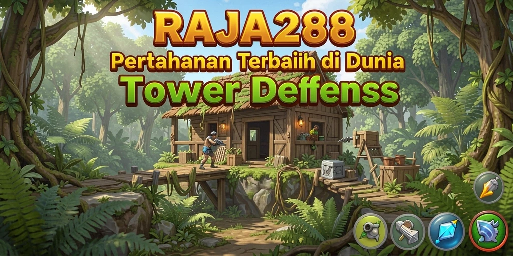 Screenshot gameplay RAJA288 menunjukkan aksi menegangkan dalam Tower Defense.