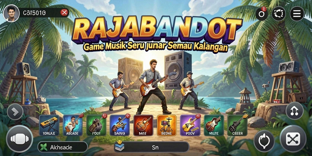 Tampilan gameplay RAJABANDOT yang menarik saat pemain menyanyikan lagu.