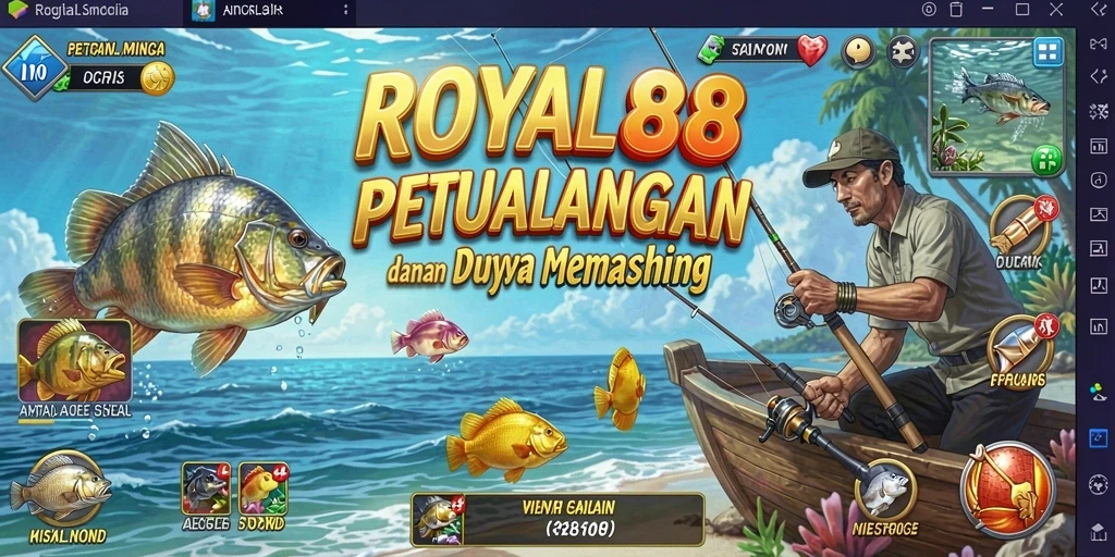 Screenshot utama ROYAL88 menampilkan aksi memancing yang mendebarkan.