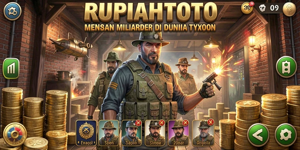 Screenshot RUPIAHTOTO menampilkan momen seru dalam membangun kerajaan bisnis.