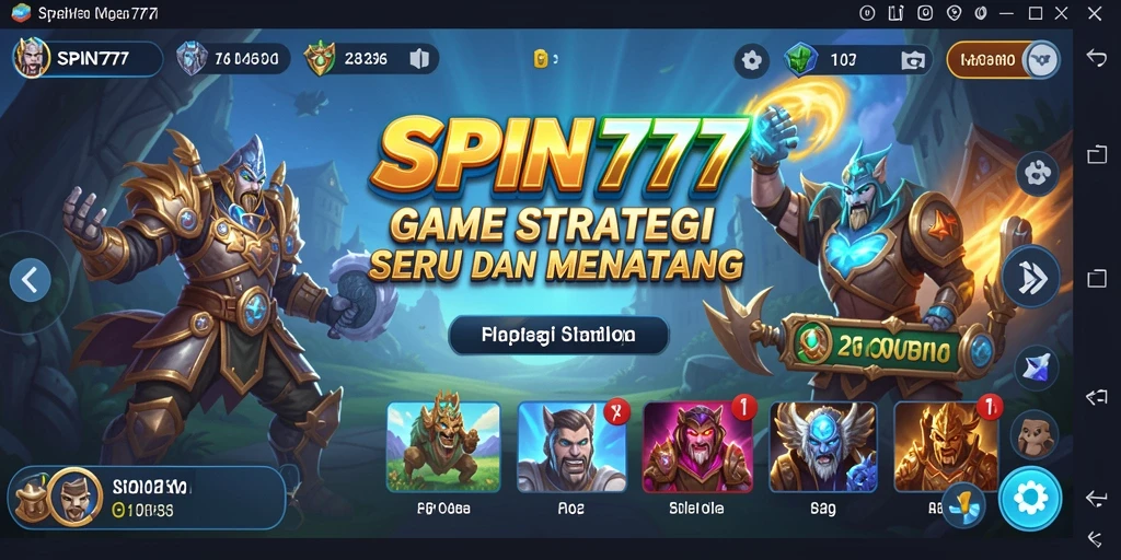 Tangkapan layar utama SPIN777 menampilkan gameplay strategi yang mendebarkan.